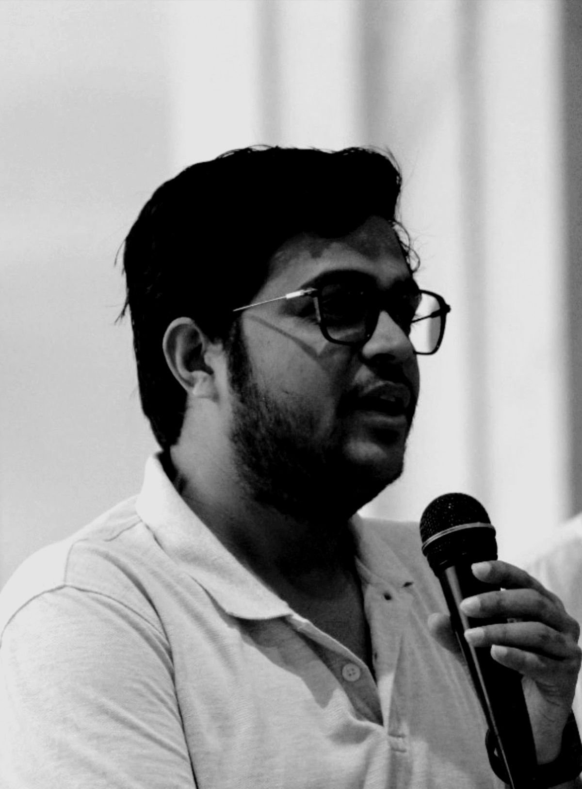 Saurabh speaking at an event